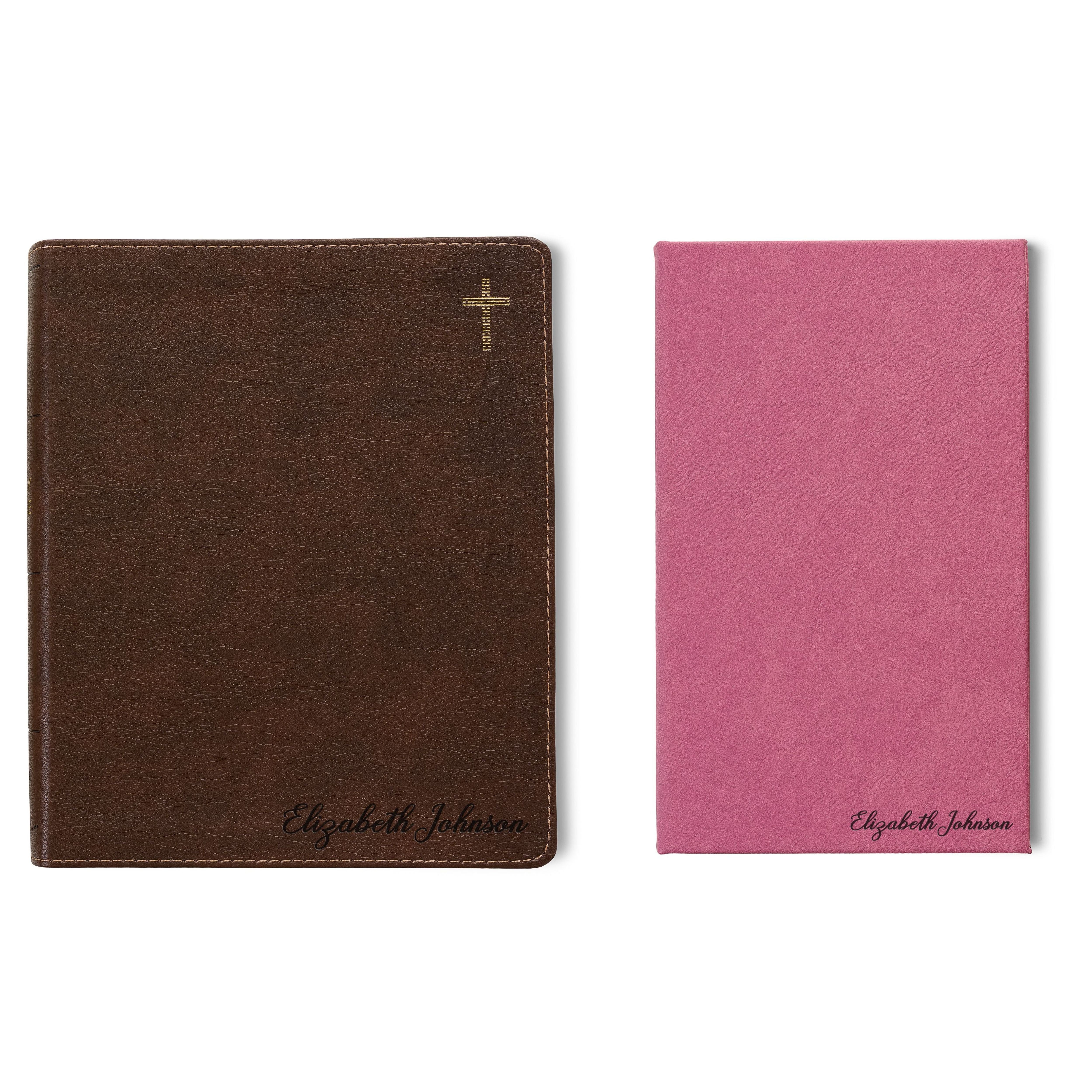 Personalized NIV Journaling Bible & Prayer Journal Set, Wide-Margin Journaling Bible, Custom Engraved Name, Christian Gift, Baptism Gift