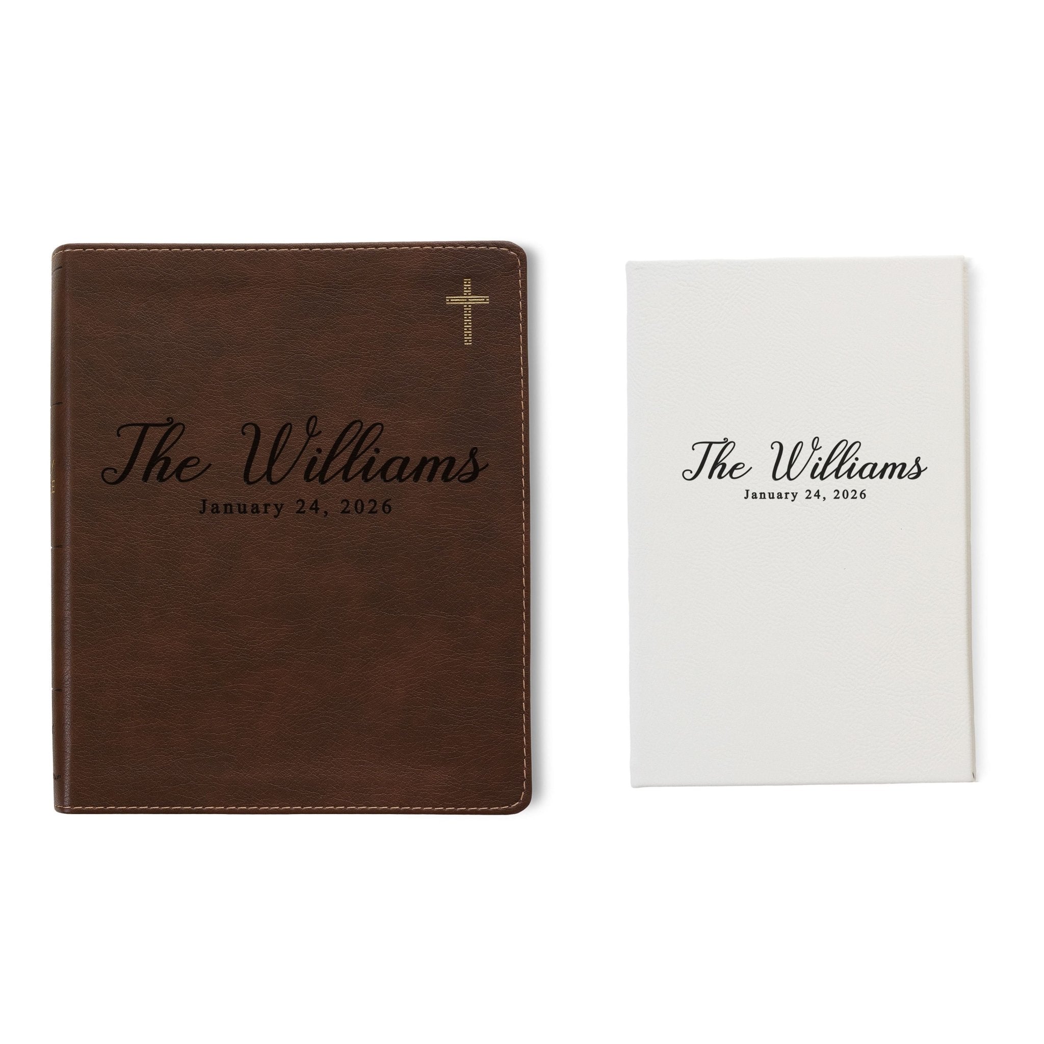 Personalized NIV Journaling Bible & Prayer Journal Set, Wide - Margin Journaling Bible, Custom Engraved Name, Christian Gift, Wedding Gift - Religious Books - Aylev