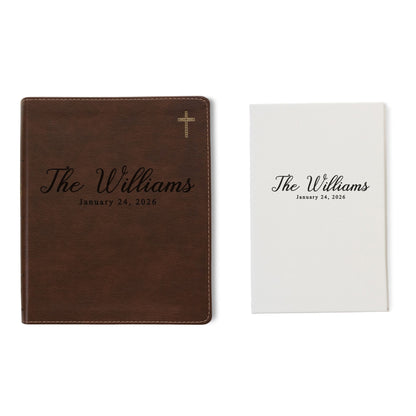 Personalized NIV Journaling Bible & Prayer Journal Set, Wide - Margin Journaling Bible, Custom Engraved Name, Christian Gift, Wedding Gift - Religious Books - Aylev
