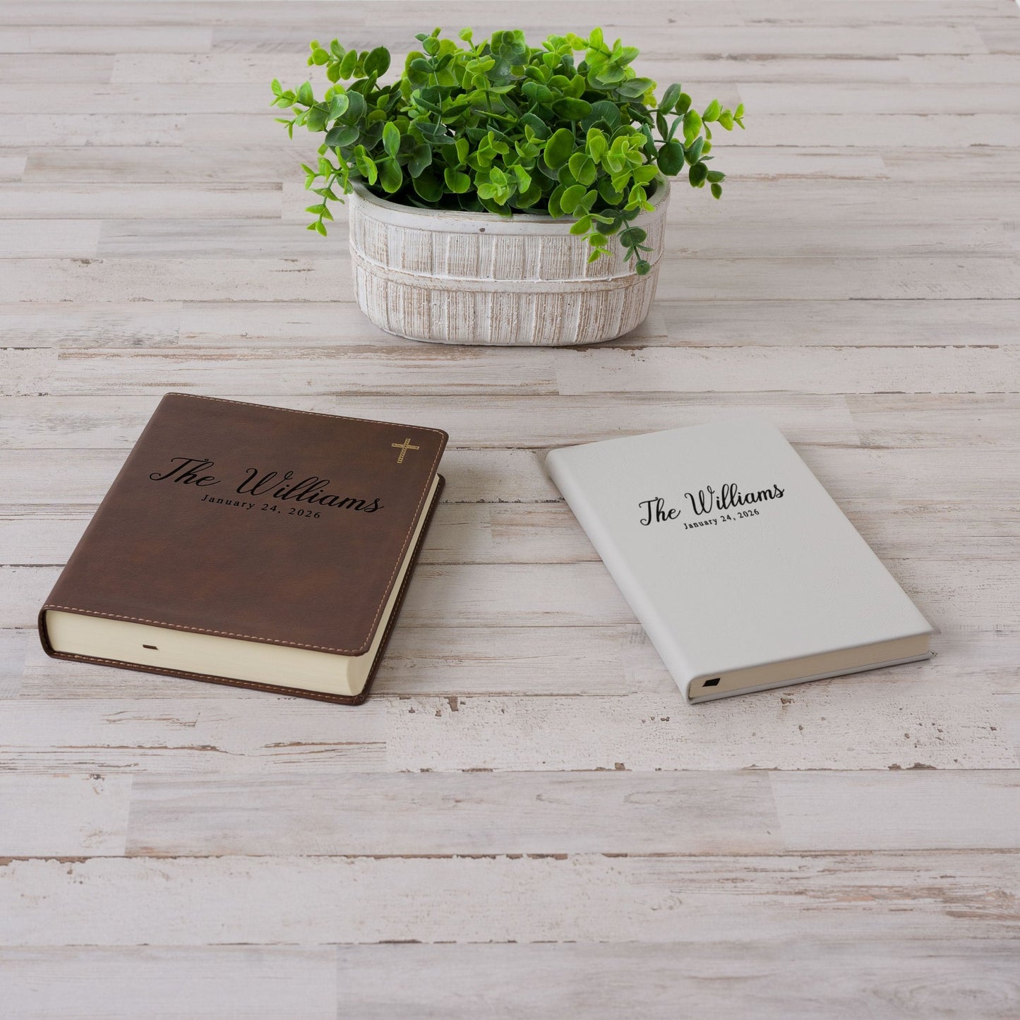 Personalized NIV Journaling Bible & Prayer Journal Set, Wide - Margin Journaling Bible, Custom Engraved Name, Christian Gift, Wedding Gift - Religious Books - Aylev