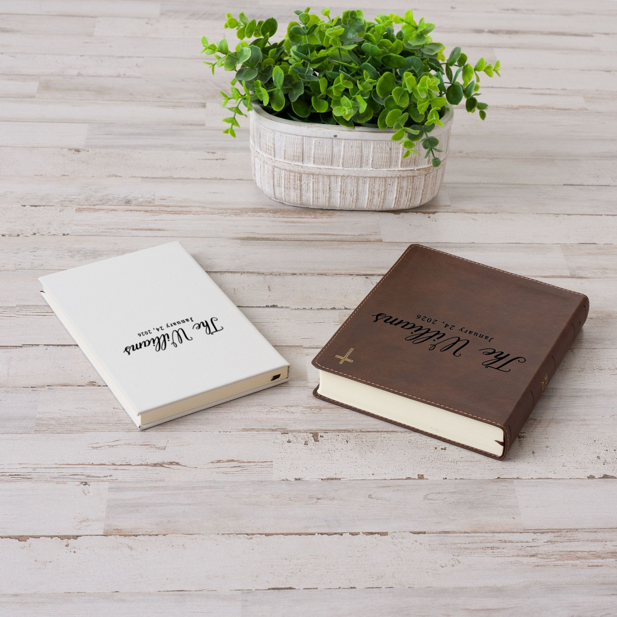 Personalized NIV Journaling Bible & Prayer Journal Set, Wide - Margin Journaling Bible, Custom Engraved Name, Christian Gift, Wedding Gift - Religious Books - Aylev