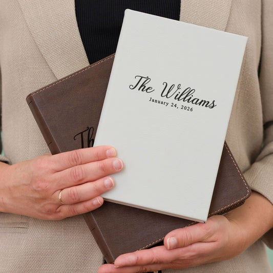 Personalized NIV Journaling Bible & Prayer Journal Set, Wide-Margin Journaling Bible, Custom Engraved Name, Christian Gift, Wedding Gifts