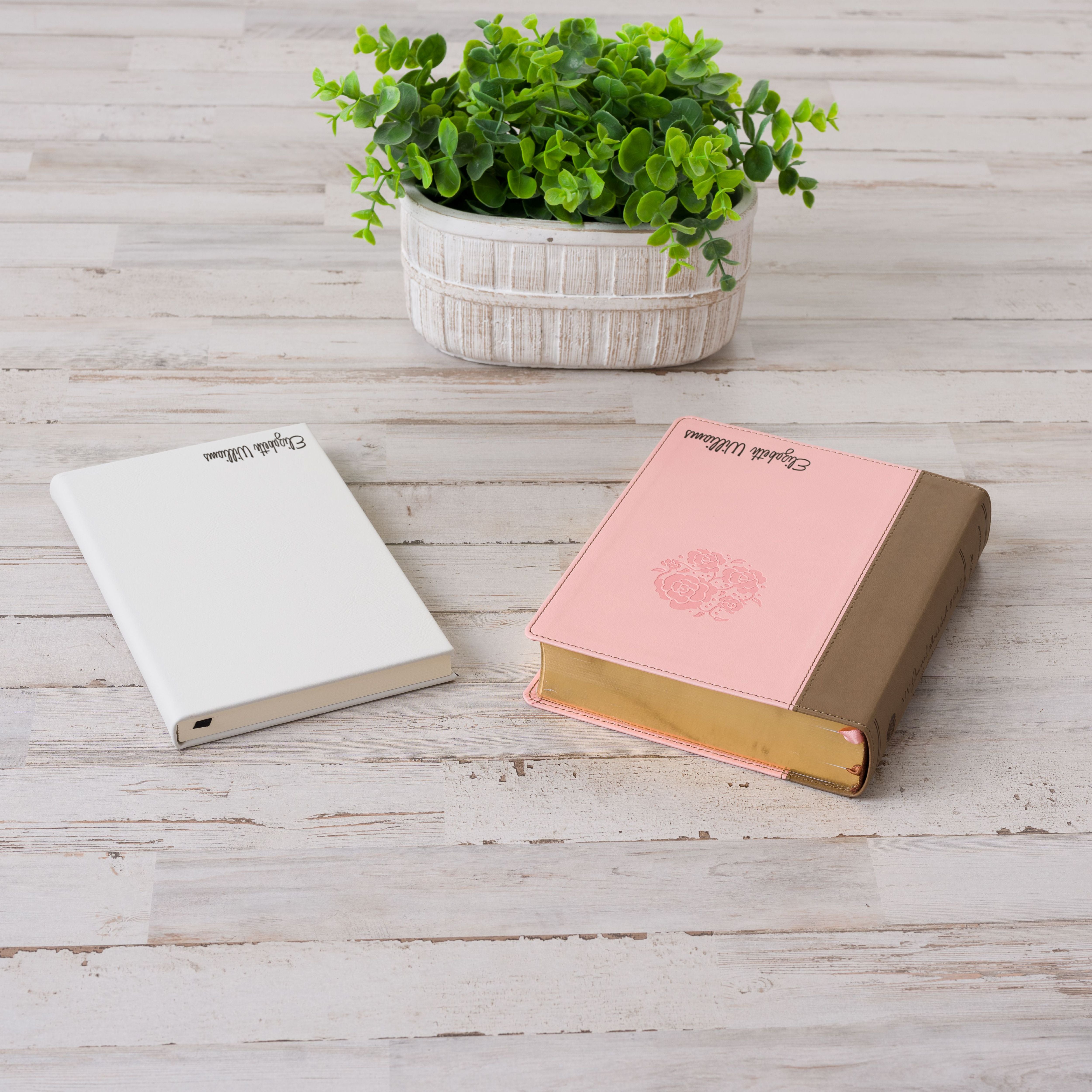 Personalized NIV Journaling Bible & Prayer Journal Set, Wide-Margin Journaling Bible, Custom Engraved Name, Christian Gift, Baptism Gift