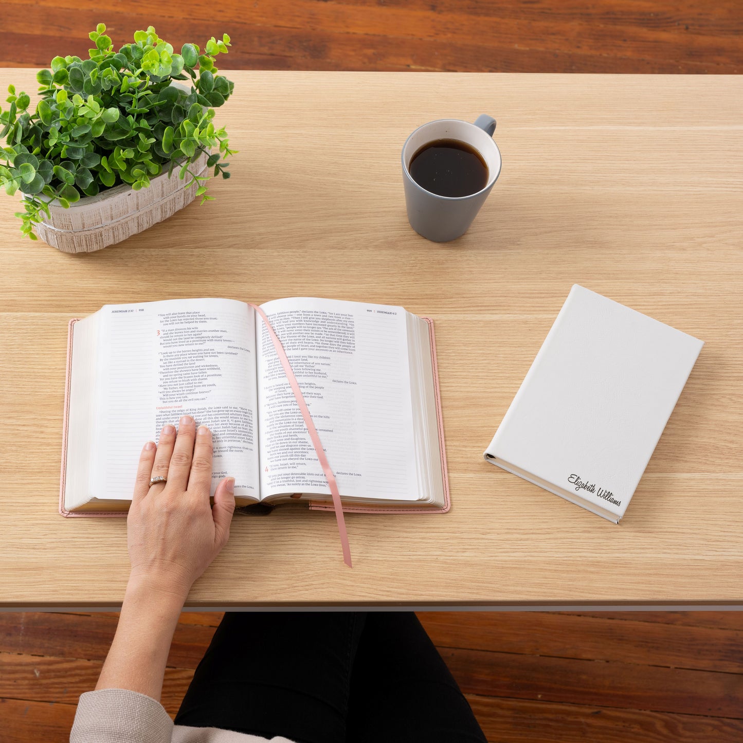 Personalized NIV Journaling Bible & Prayer Journal Set, Wide-Margin Journaling Bible, Custom Engraved Name, Christian Gift, Baptism Gift