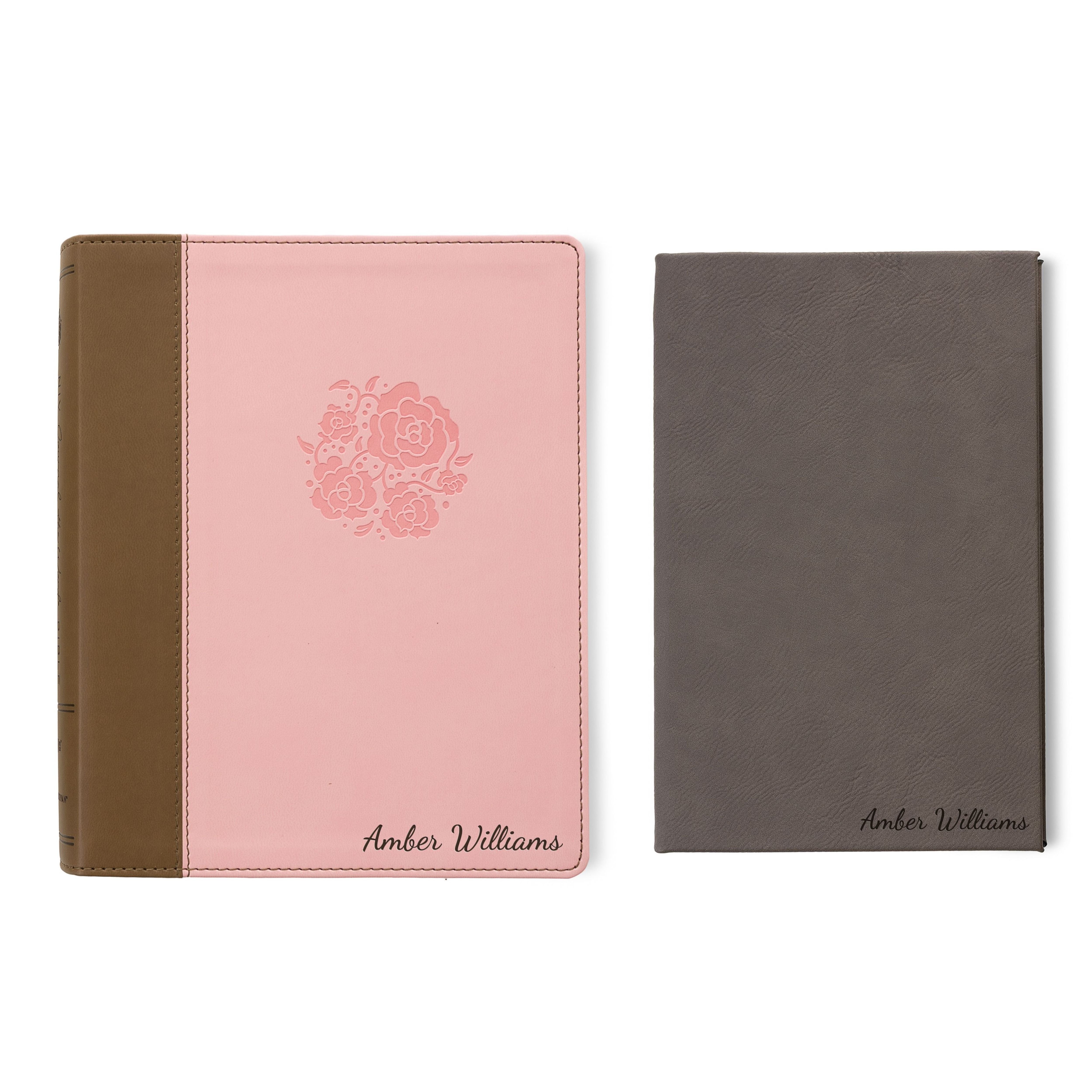 Personalized NIV Journaling Bible & Prayer Journal Set, Wide-Margin Journaling Bible, Custom Engraved Name, Christian Gift, Baptism Gift