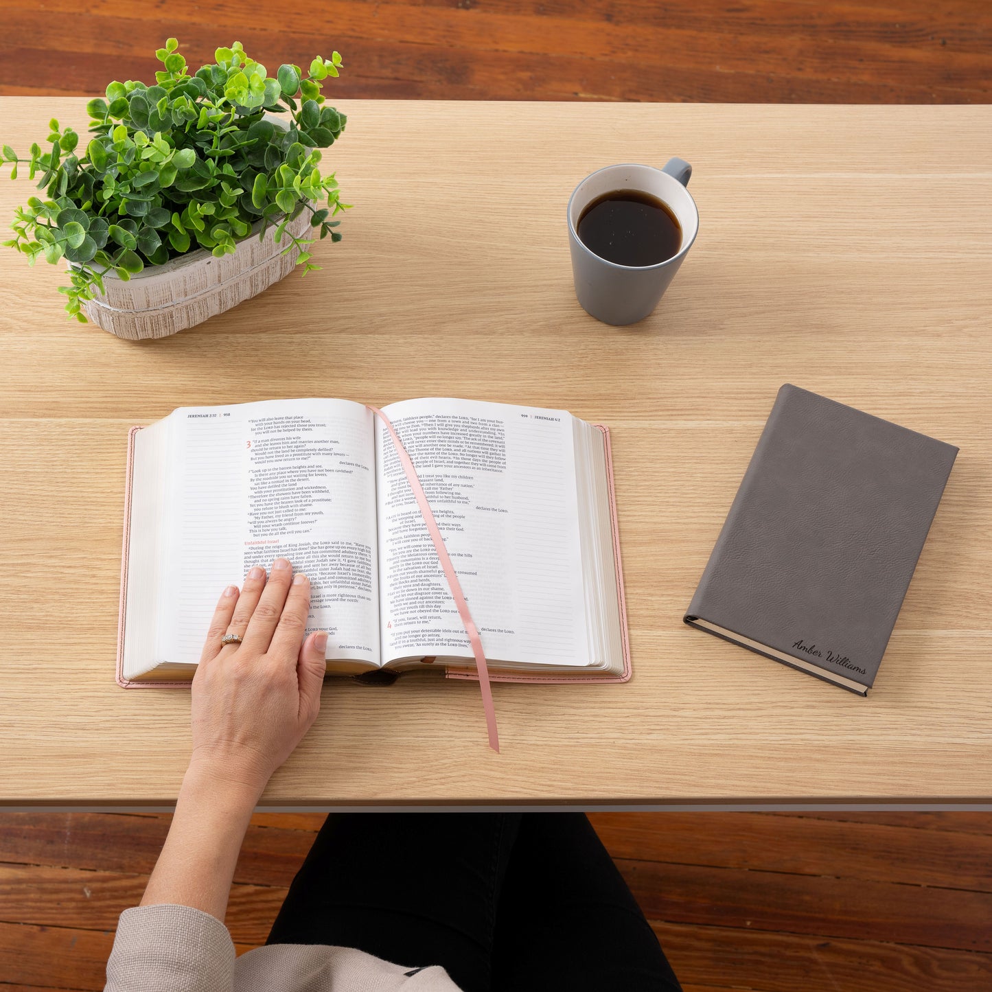 Personalized NIV Journaling Bible & Prayer Journal Set, Wide-Margin Journaling Bible, Custom Engraved Name, Christian Gift, Baptism Gift