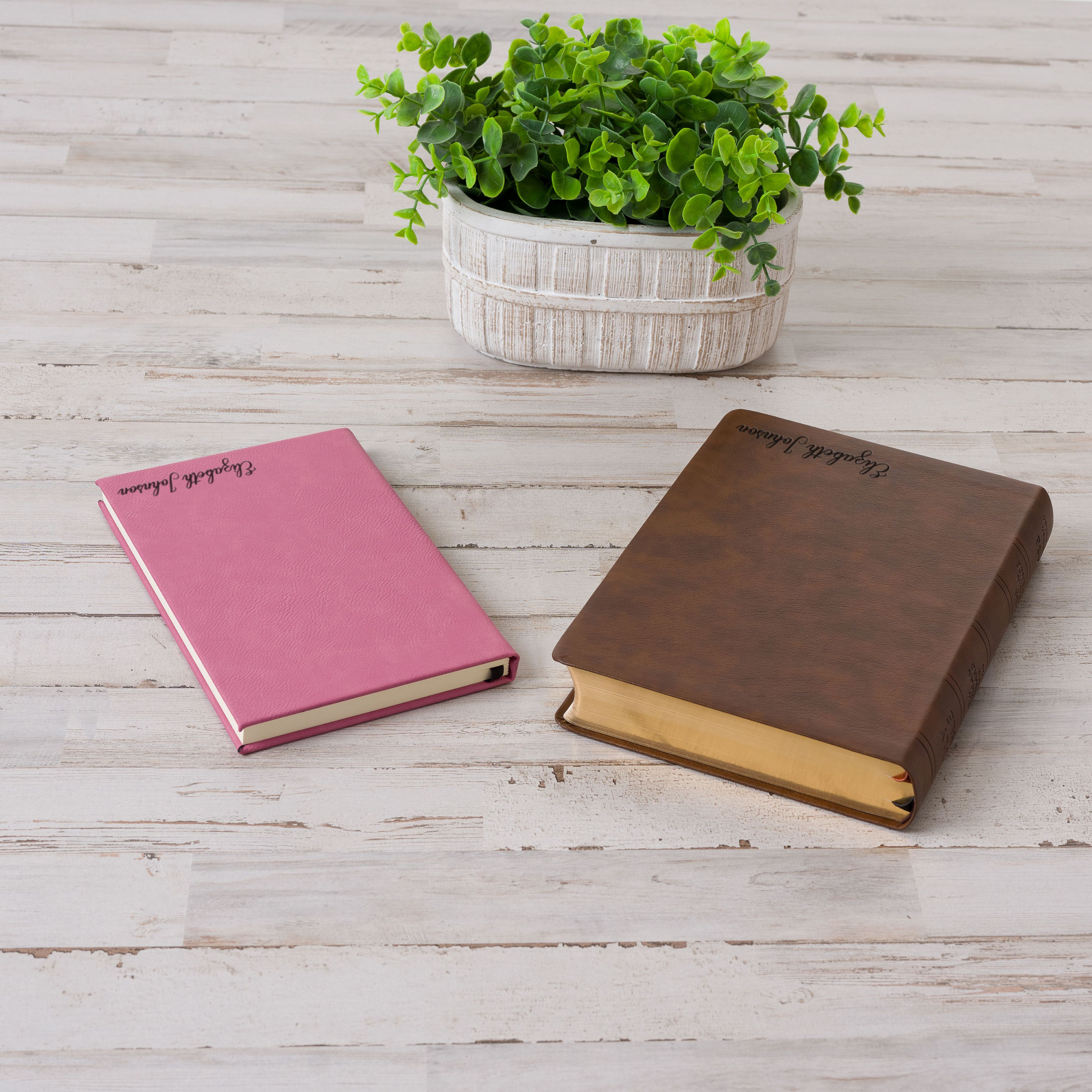 Personalized NASB Bible & Prayer Journal Set, Wide-Margin Reference Bible, Custom Engraved with Name, Christian Gift, Baptism Gift