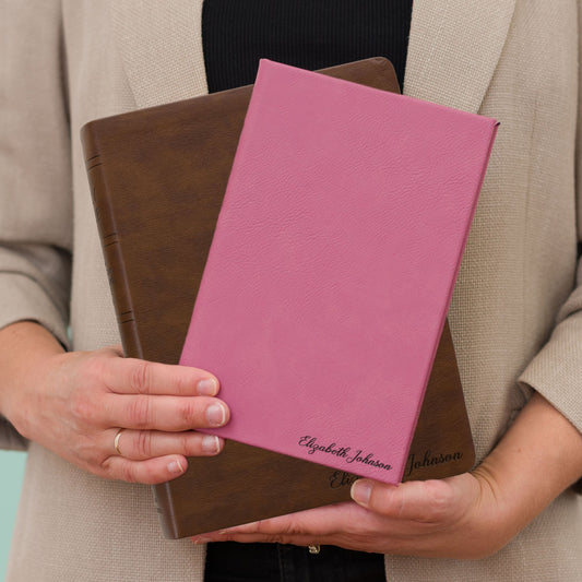 Personalized NASB Bible & Prayer Journal Set, Wide-Margin Reference Bible, Custom Engraved with Name, Christian Gift, Baptism Gift