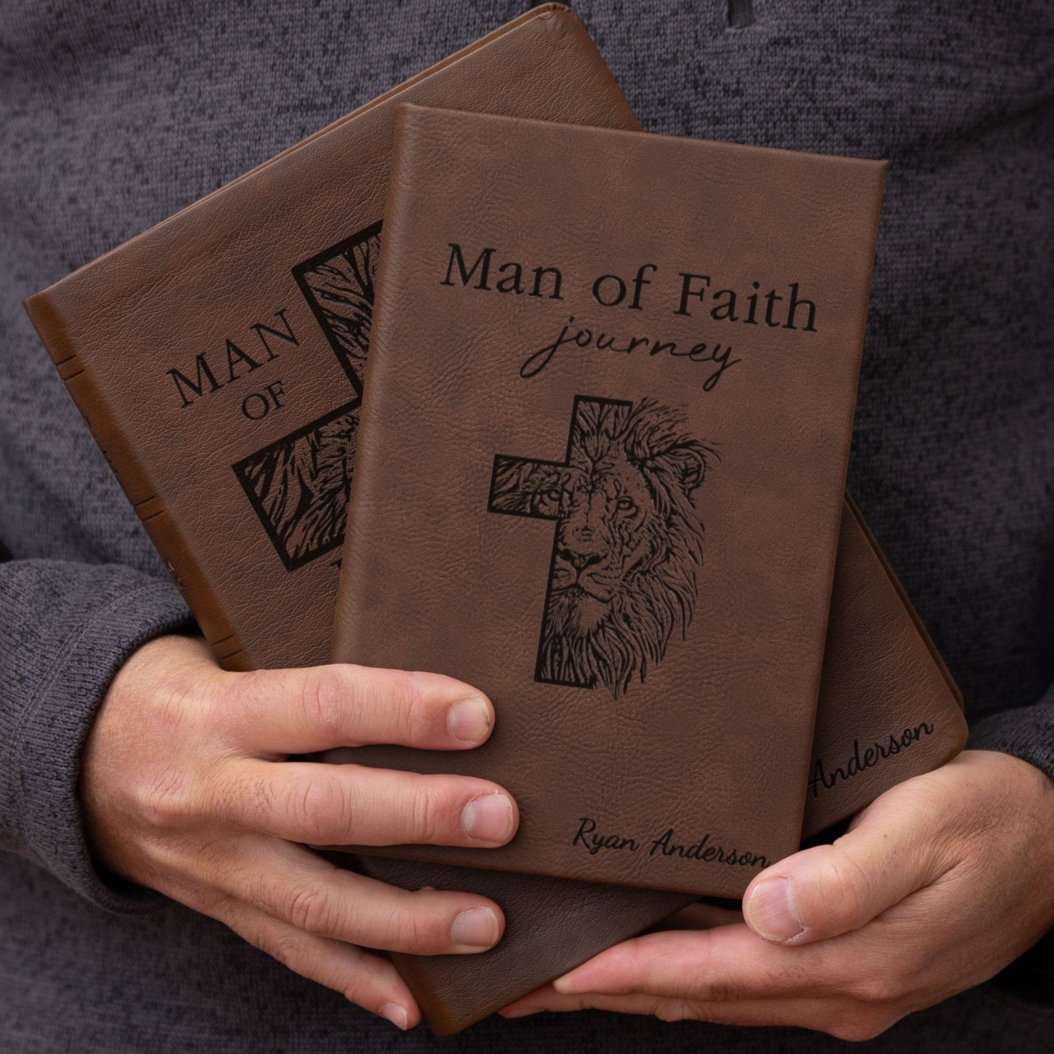 Personalized NASB Bible & Prayer Journal Set, Wide - Margin Reference Bible, Custom Engraved with Name, Christian Gift, Baptism Gift for men - Religious Books - Aylev
