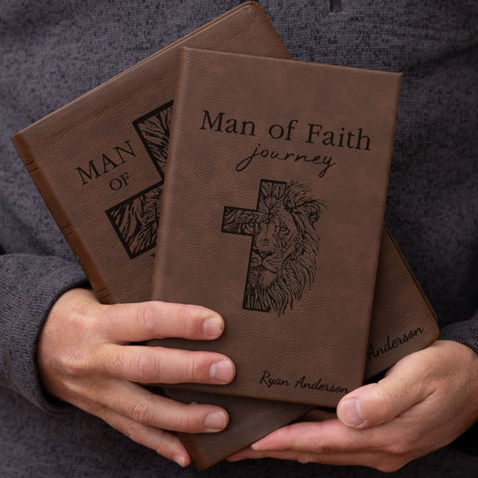 Personalized NASB Bible & Prayer Journal Set, Wide - Margin Reference Bible, Custom Engraved with Name, Christian Gift, Baptism Gift for men - Religious Books - Aylev