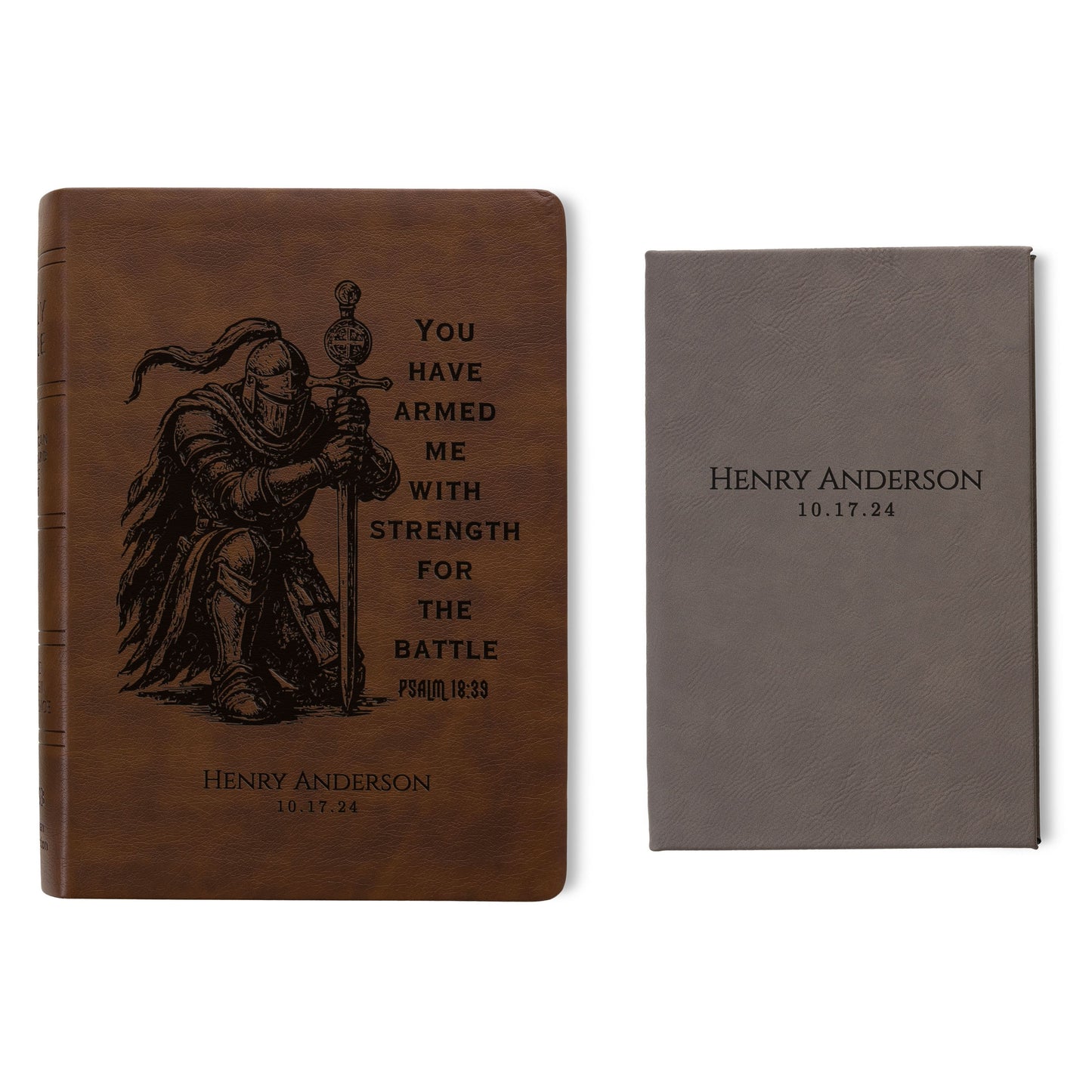 Personalized NASB Bible & Prayer Journal Set, Wide-Margin Reference Bible, Custom Engraved with Name, Christian Gift, Baptism Gift for men