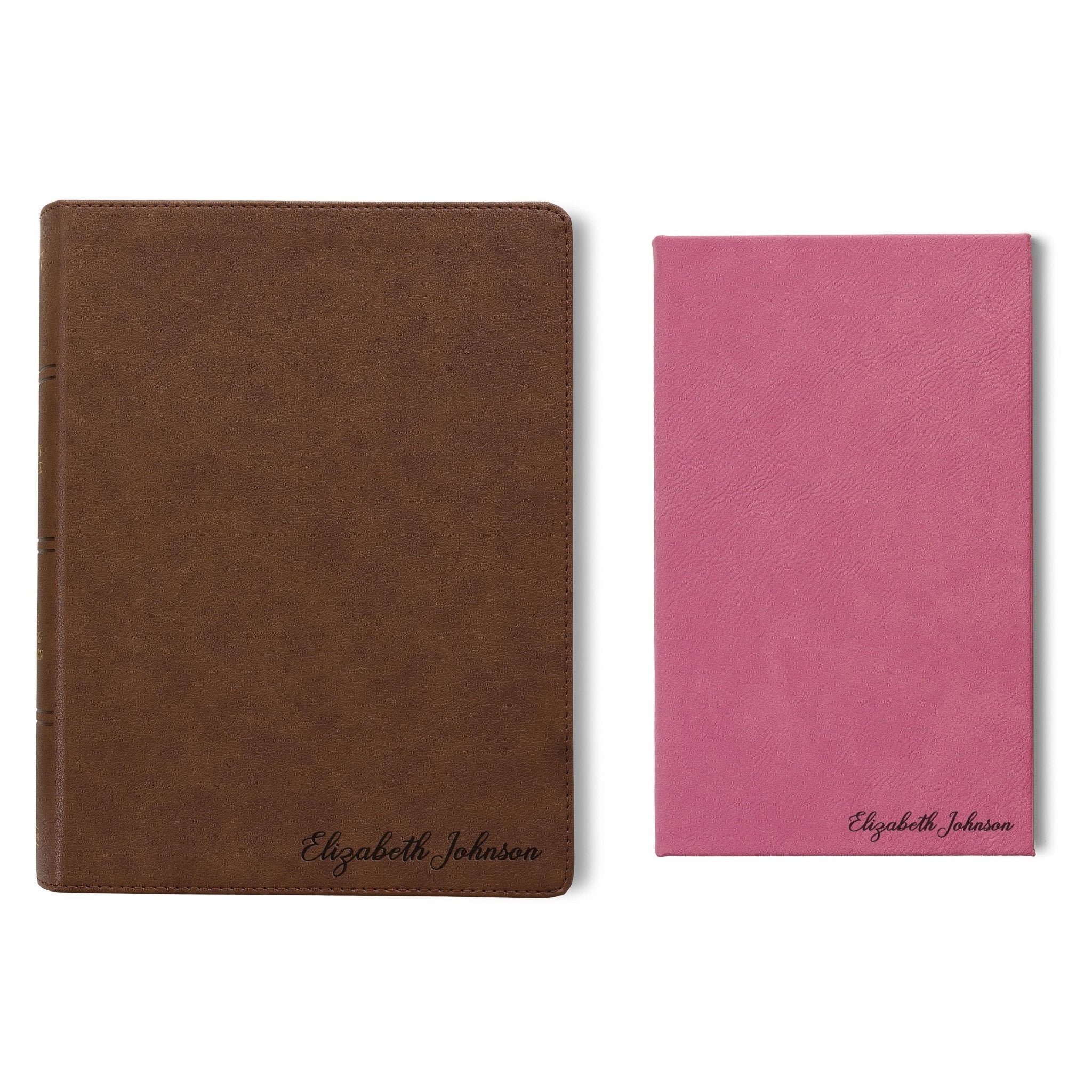 Personalized KJV Bible & Prayer Journal Set, Single - Column Wide - Margin Bible, Custom Engraved with Name, Christian Gift, Baptism Gift - Religious Books - Aylev