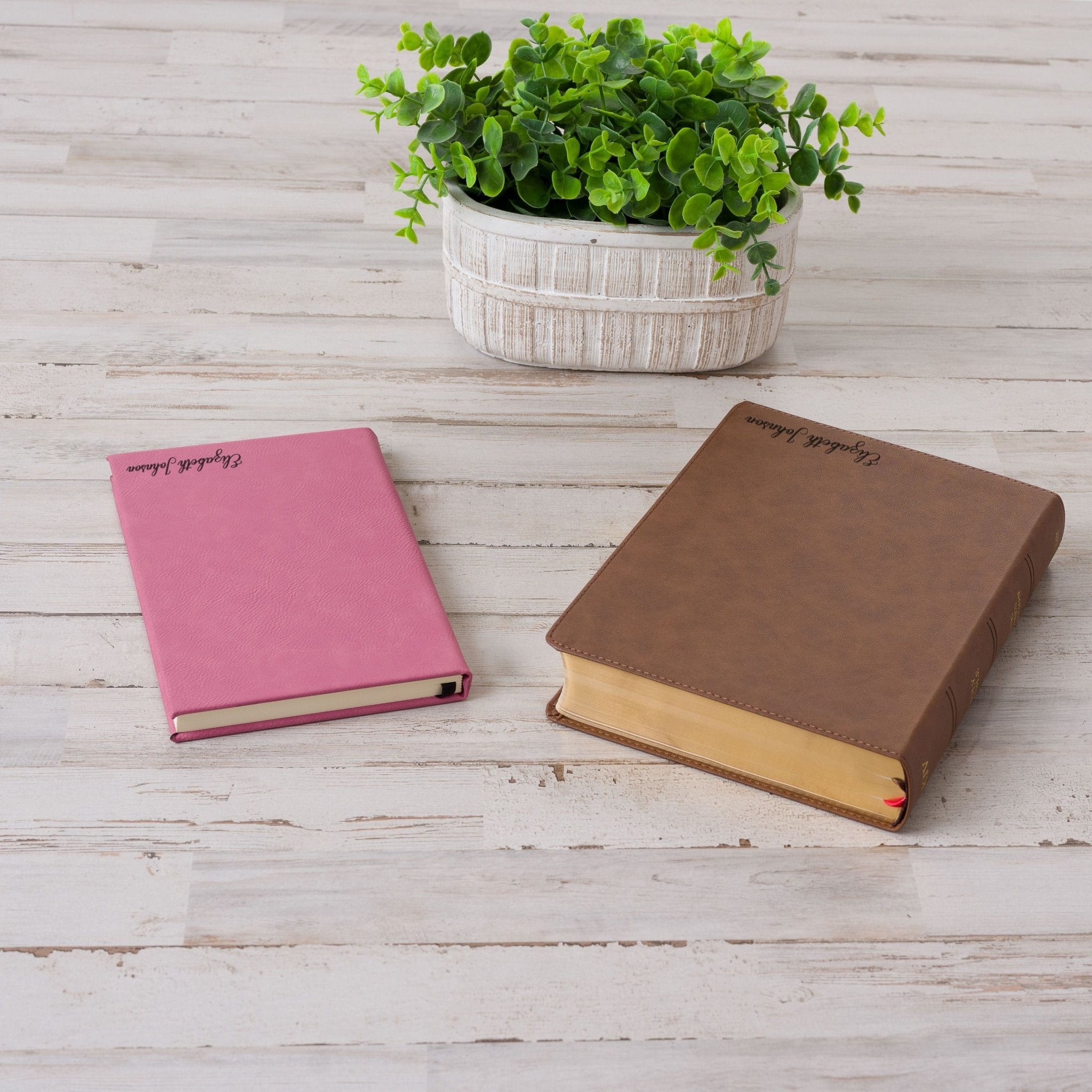 Personalized KJV Bible & Prayer Journal Set, Single - Column Wide - Margin Bible, Custom Engraved with Name, Christian Gift, Baptism Gift - Religious Books - Aylev