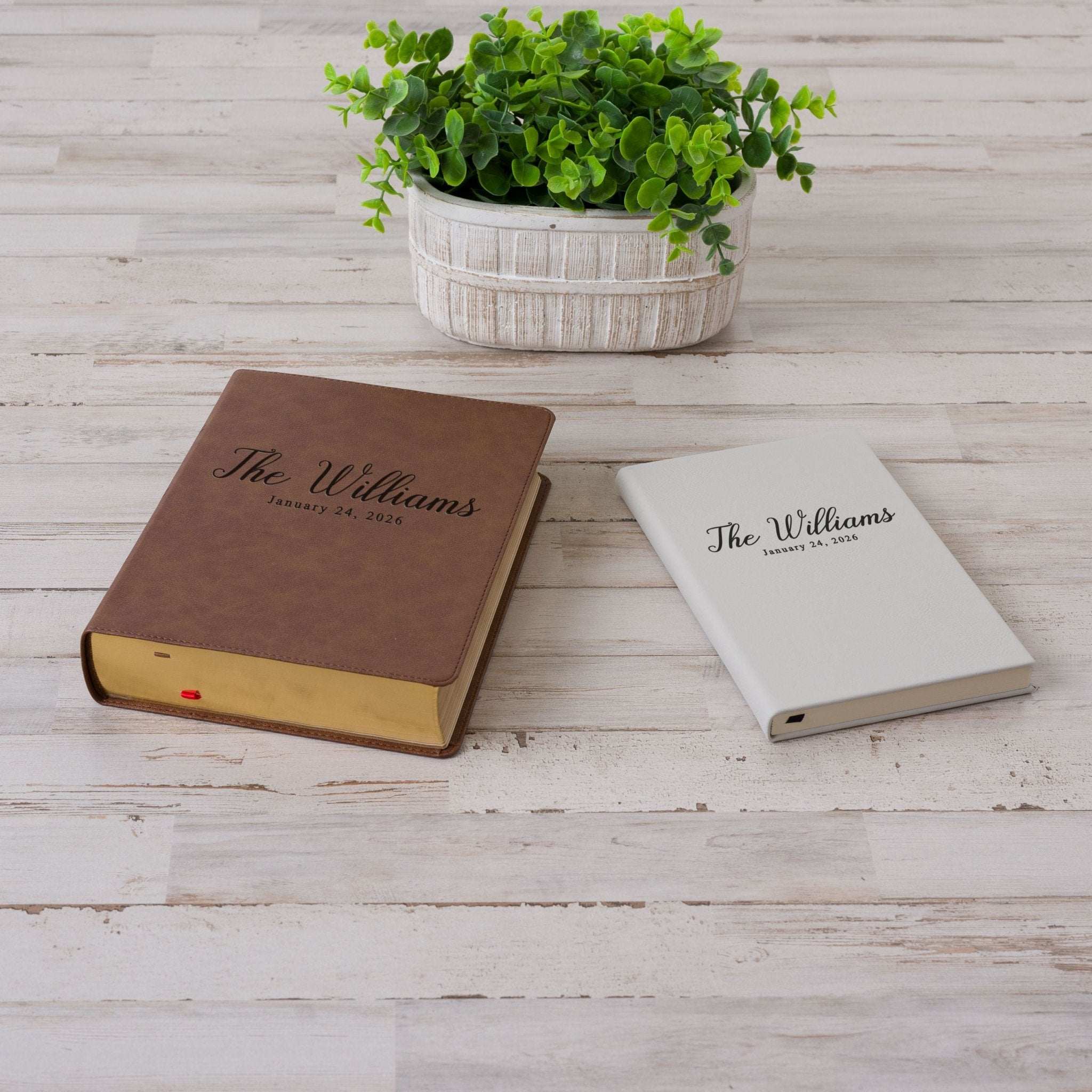 Personalized KJV Bible & Prayer Journal Set, Single - Column Wide - Margin Bible, Custom Engraved with Name, Christian Gift, Baptism Gift - Religious Books - Aylev