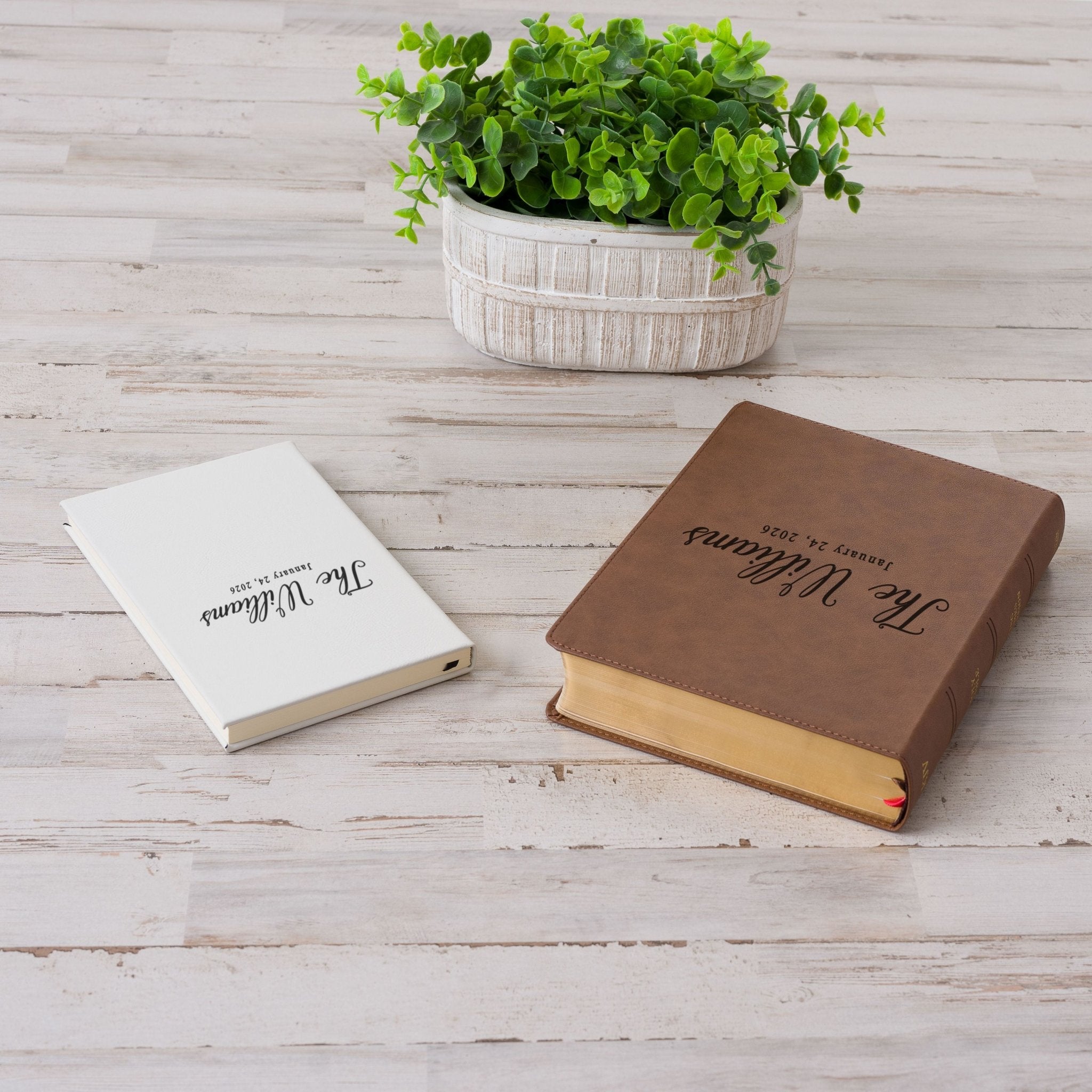 Personalized KJV Bible & Prayer Journal Set, Single - Column Wide - Margin Bible, Custom Engraved with Name, Christian Gift, Baptism Gift - Religious Books - Aylev