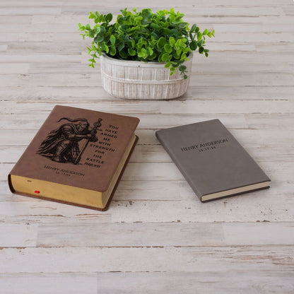 Personalized KJV Bible & Prayer Journal Set, Single - Column Wide - Margin Bible, Custom Engraved Name, Christian Gift, Baptism Gift for men - Religious Books - Aylev