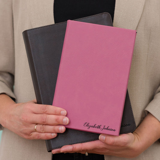 Personalized ESV Journaling Bible & Prayer Journal Set, Lined Wide-Margin Bible, Custom Engraved Name, Christian Gift, Baptism Gift