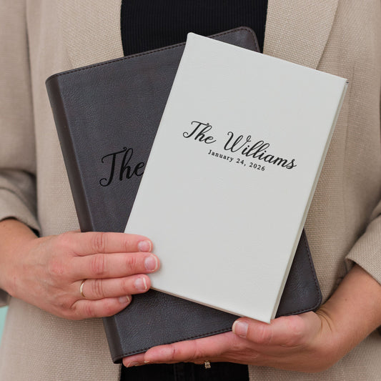 Personalized ESV Journaling Bible & Prayer Journal Set, Lined Wide-Margin Bible, Custom Engraved Name, Christian Gift, Wedding Gifts