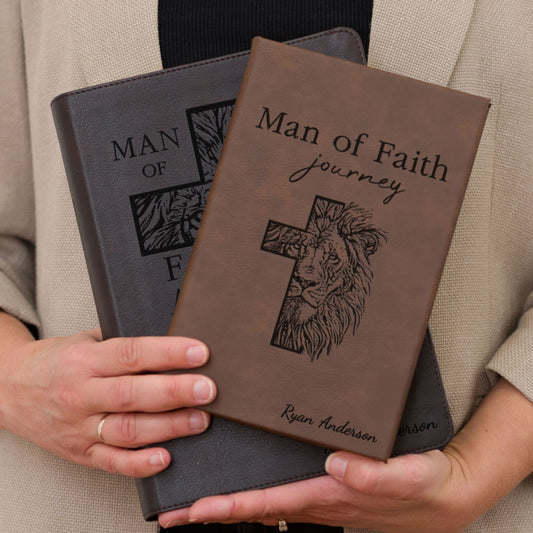 Personalized ESV Journaling Bible & Prayer Journal Set, Lined Wide-Margin Bible, Custom Engraved Name, Christian Gift, Baptism Gift