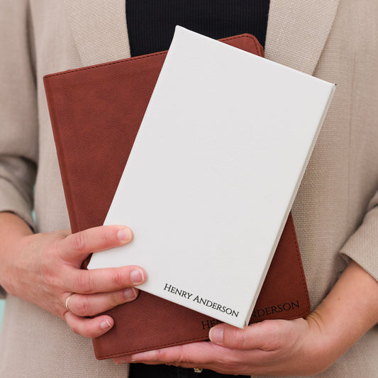 Personalized ESV Bible & Prayer Journal Set, Men's Study Bible, Custom Engraved with Name, Christian Gift, Baptism Gift for men - Aylev