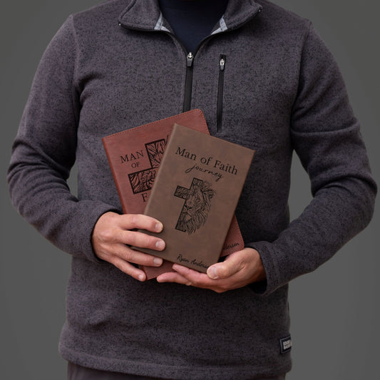 Personalized ESV Bible & Prayer Journal Set, Men's Study Bible, Custom Engraved with Name, Christian Gift, Baptism Gift for men - Religious Books - Aylev