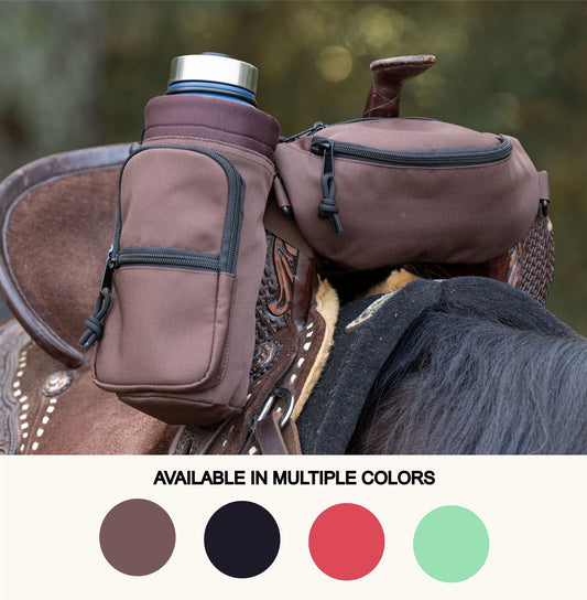 Horse Saddle Pommel Bag & Water Bottle Holder Set, Equestrian Saddle Accessory for Trail Riding Alternative Options - Horse Tack Accessories - Aylev