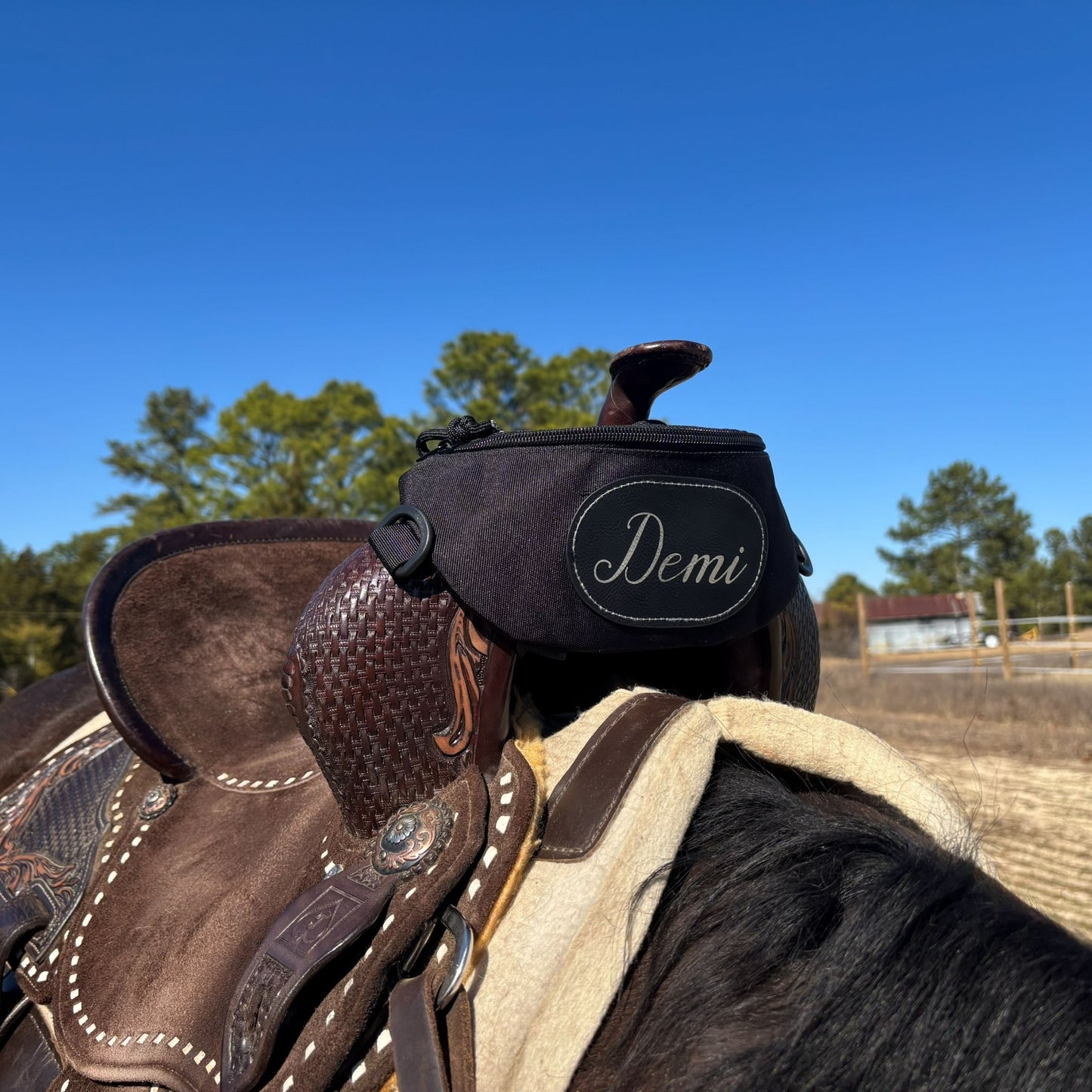 Personalized Horse Saddle Pommel Bag, Equestrian Storage Bag for Trail Riding & Horse Tack, Multiple Colors - Horse Tack Accessories - Aylev