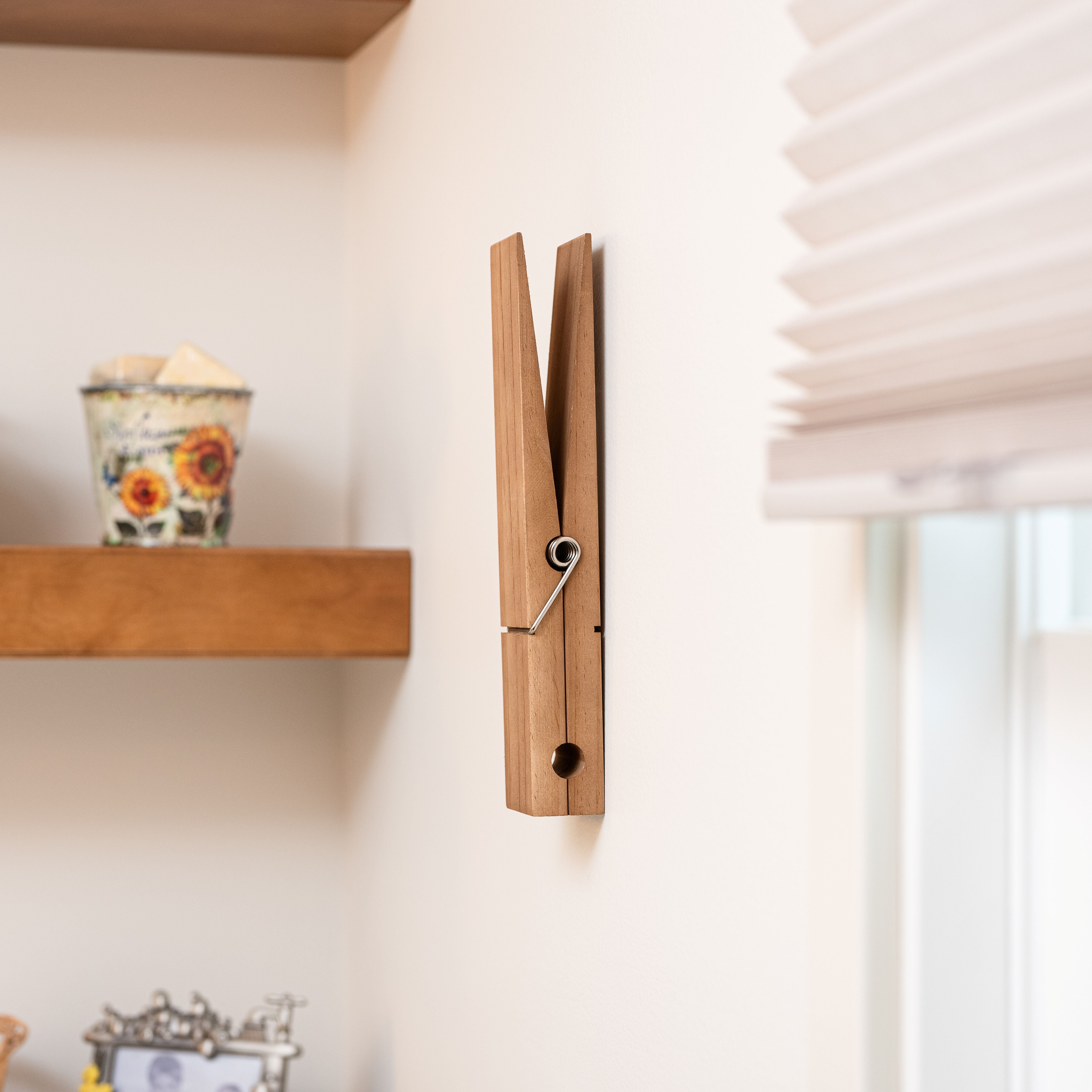 Jumbo Giant Clothespin Towel Holder, Rustic Farmhouse Wall Decor, 12" Large Clothespin for Bathroom & Laundry Room Accessories