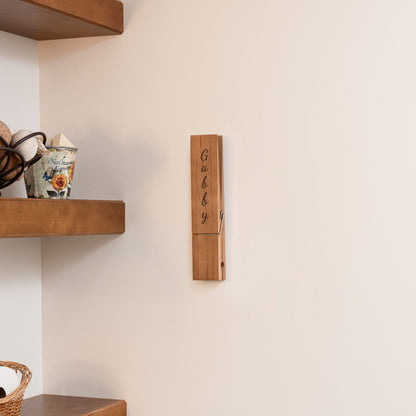 Personalized Jumbo Giant Clothespin Towel Holder, Rustic Farmhouse Wall Decor, 12" Large Clothespin for Bathroom & Laundry Room Accessories - Apparel & Accessories - Aylev