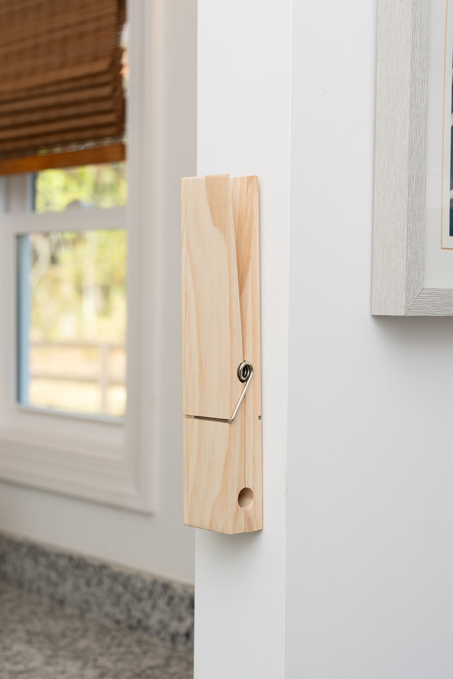 Jumbo Giant Clothespin Towel Holder, Rustic Farmhouse Wall Decor, 12" Large Clothespin for Bathroom & Laundry Room Accessories