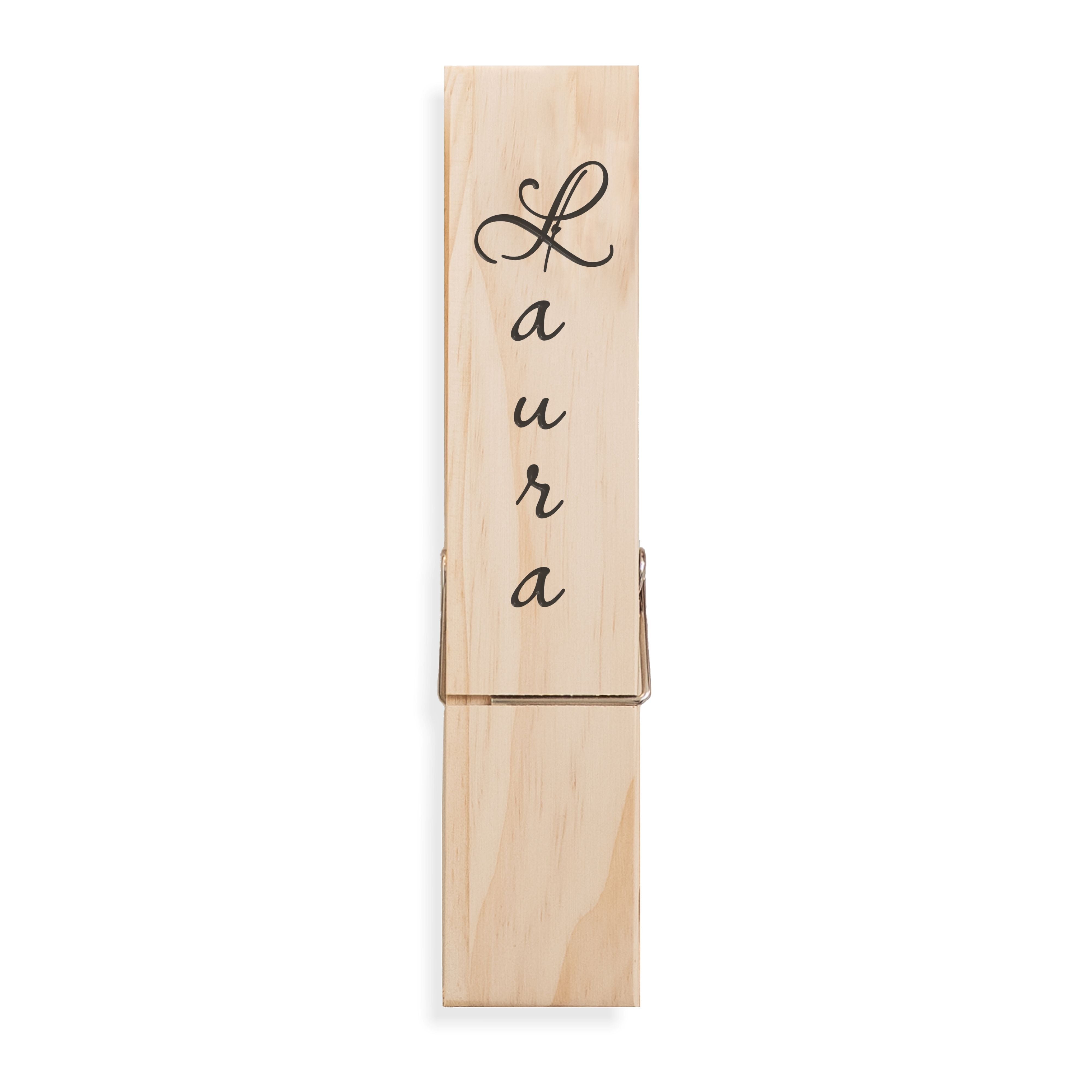 Personalized Jumbo Giant Clothespin Towel Holder, Rustic Farmhouse Wall Decor, 12" Large Clothespin for Bathroom & Laundry Room Accessories