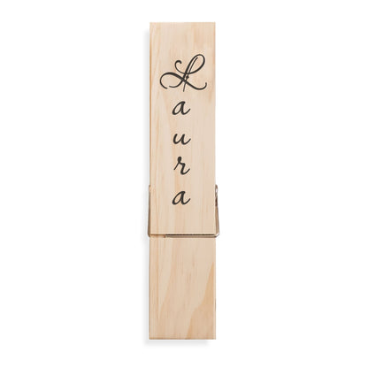 Personalized Jumbo Giant Clothespin Towel Holder, Rustic Farmhouse Wall Decor, 12" Large Clothespin for Bathroom & Laundry Room Accessories - Apparel & Accessories - Aylev