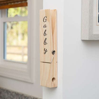 Personalized Jumbo Giant Clothespin Towel Holder, Rustic Farmhouse Wall Decor, 12" Large Clothespin for Bathroom & Laundry Room Accessories - Apparel & Accessories - Aylev