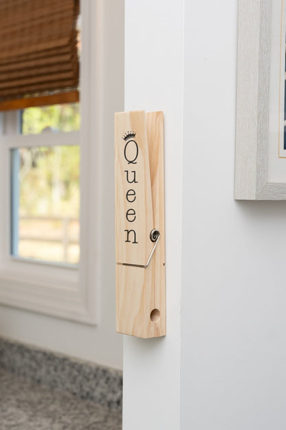 Custom Jumbo Giant Clothespin Towel Holder, Rustic Farmhouse Wall Decor, 12" Large Clothespin for Bathroom & Laundry Room Accessories - Apparel & Accessories - Aylev