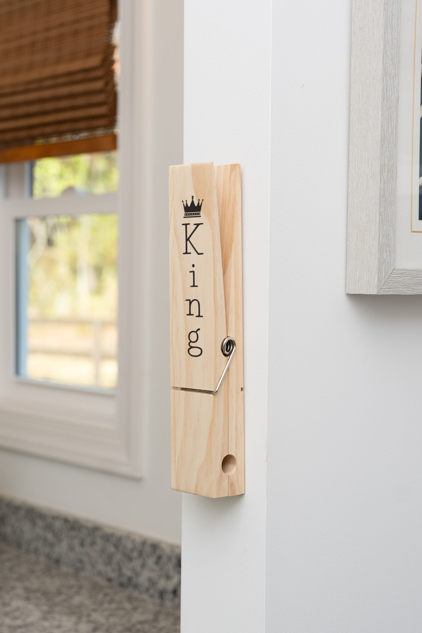 Custom Jumbo Giant Clothespin Towel Holder, Rustic Farmhouse Wall Decor, 12" Large Clothespin for Bathroom & Laundry Room Accessories