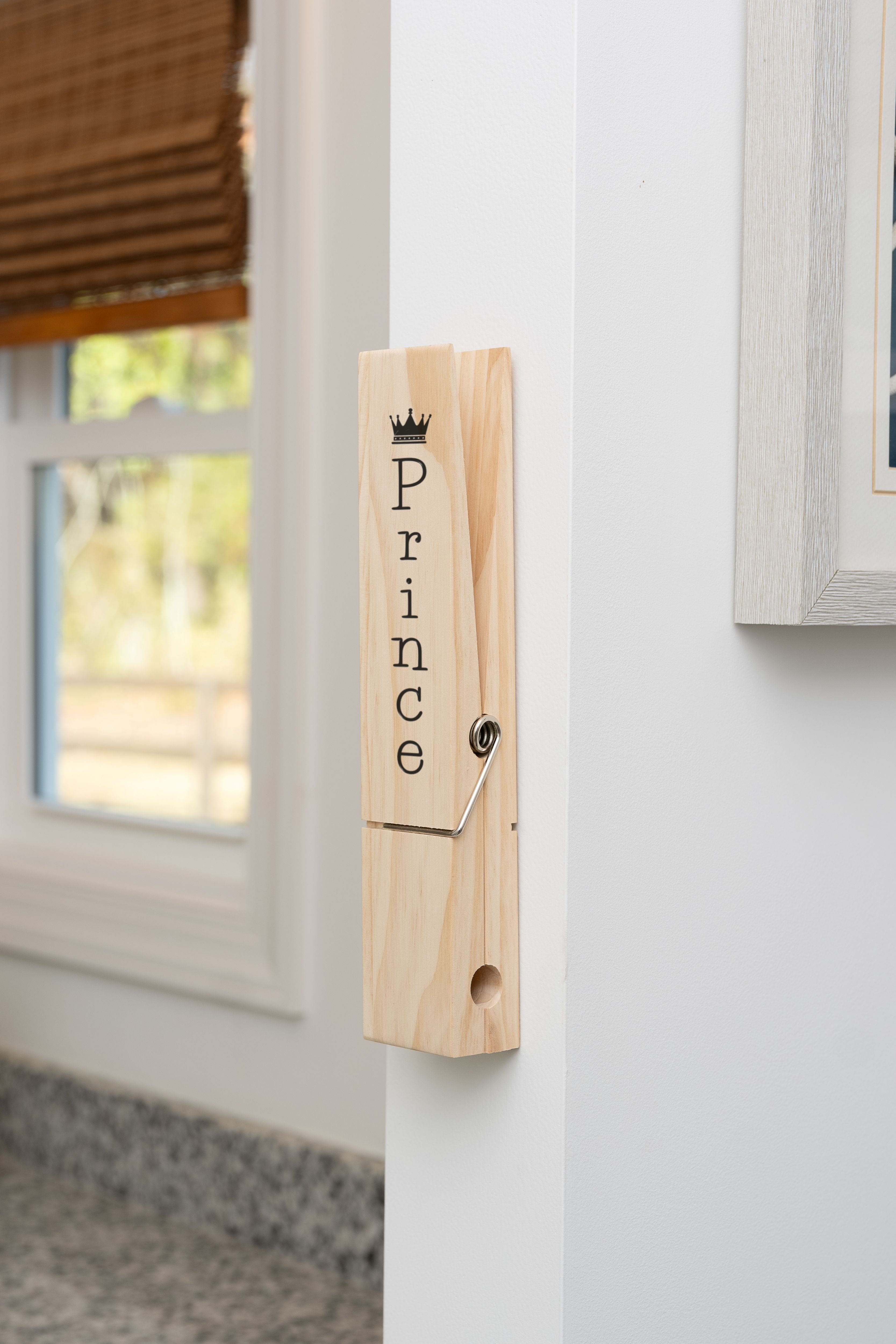 Custom Jumbo Giant Clothespin Towel Holder, Rustic Farmhouse Wall Decor, 12" Large Clothespin for Bathroom & Laundry Room Accessories