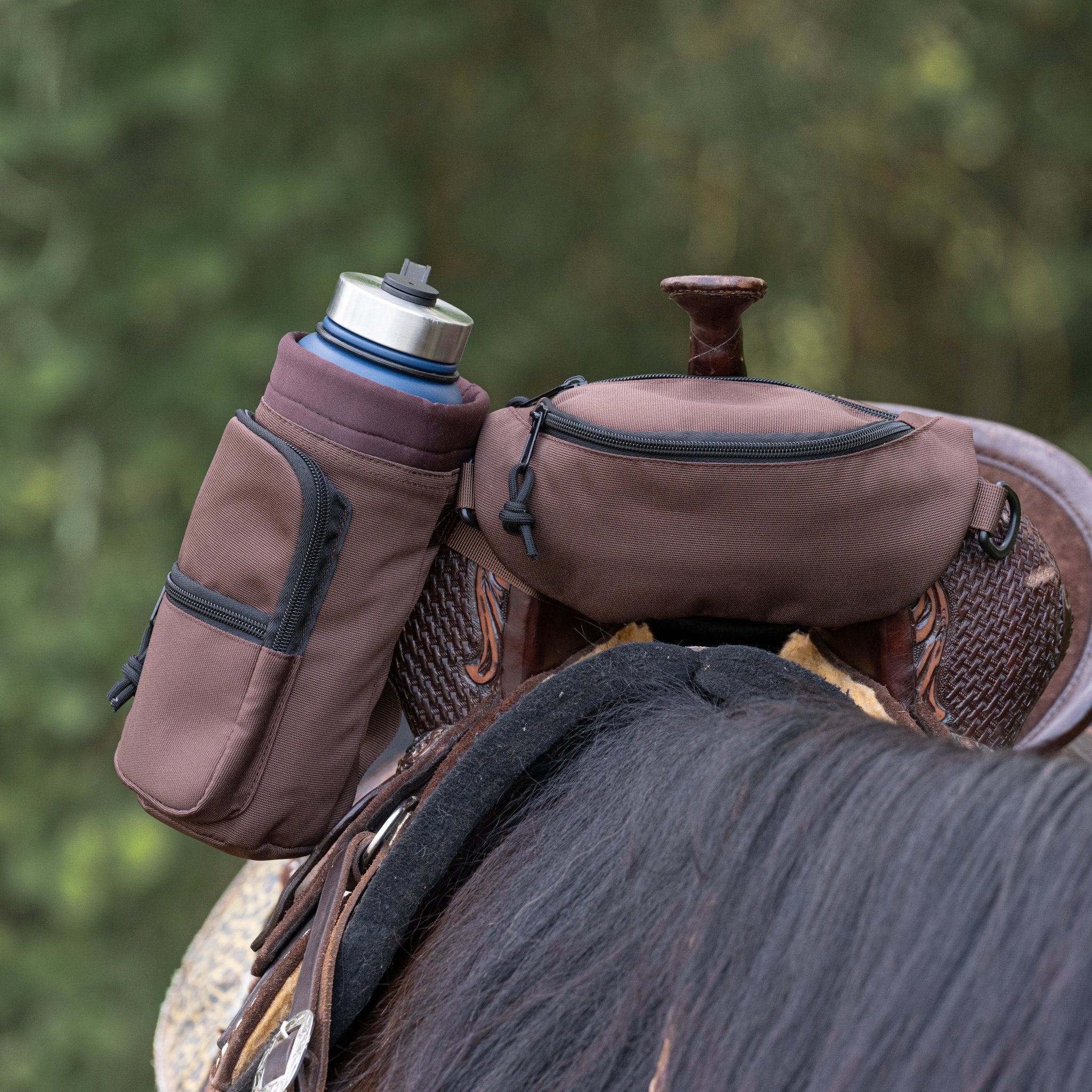 Horse Saddle Pommel Bag & Water Bottle Holder Set, Equestrian Saddle Accessory for Trail Riding Alternative Options - Horse Tack Accessories - Aylev