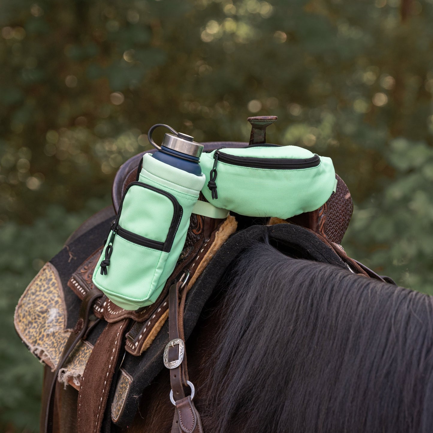 Horse Saddle Pommel Bag & Water Bottle Holder Set, Equestrian Saddle Accessory for Trail Riding Alternative Options - Horse Tack Accessories - Aylev