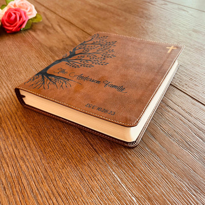 Personalized Family Bible, Custom NIV Family Tree Journaling Bible, Engraved Bible, Wedding Bible, Anniversary Gifts Family Bible for Wedding - Religious Books - Aylev