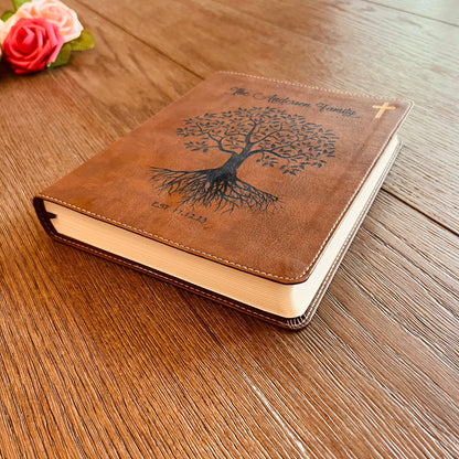 Personalized Family Bible, Custom NIV Family Tree Journaling Bible, Engraved Bible, Wedding Bible, Anniversary Gifts Family Bible for Wedding - Religious Books - Aylev