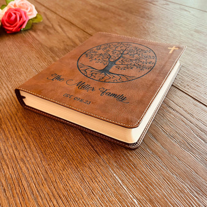 Personalized Family Bible, Custom NIV Family Tree Journaling Bible, Engraved Bible, Wedding Bible, Anniversary Gifts Family Bible for Wedding - Religious Books - Aylev