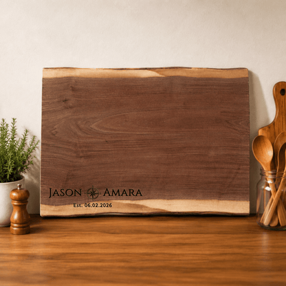 Personalized Camper Cutting Board, Custom Engraved Black Walnut Wood, RV Housewarming Gift, Camping Gift, Travel Trailer Kitchen Decor - Apparel & Accessories - Aylev