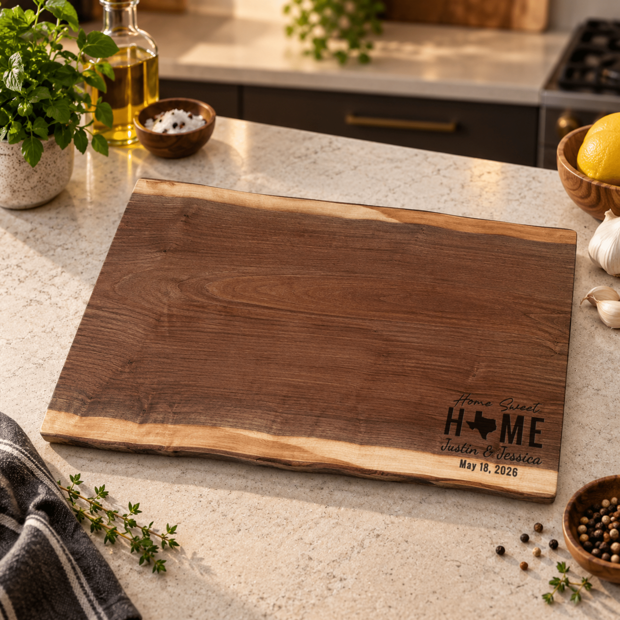 Personalized Realtor Closing Gift, Custom Engraved Black Walnut Cutting Board, Real Estate Client Gift, New Home Housewarming Keepsake - Apparel & Accessories - Aylev