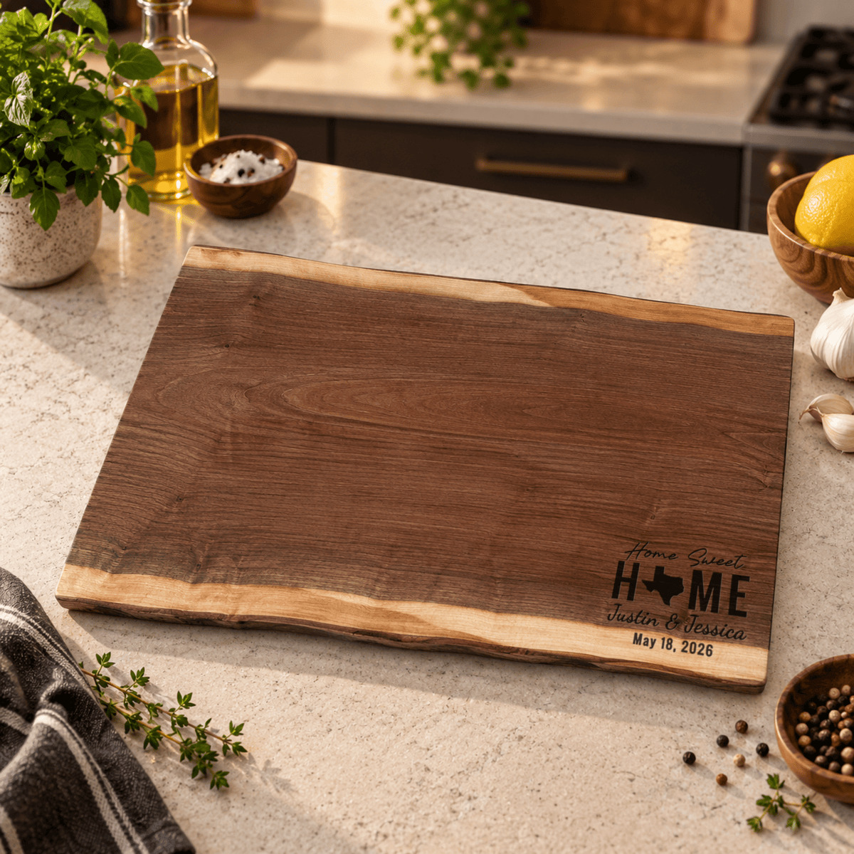 Personalized Realtor Closing Gift, Custom Engraved Black Walnut Cutting Board, Real Estate Client Gift, New Home Housewarming Keepsake - Apparel & Accessories - Aylev