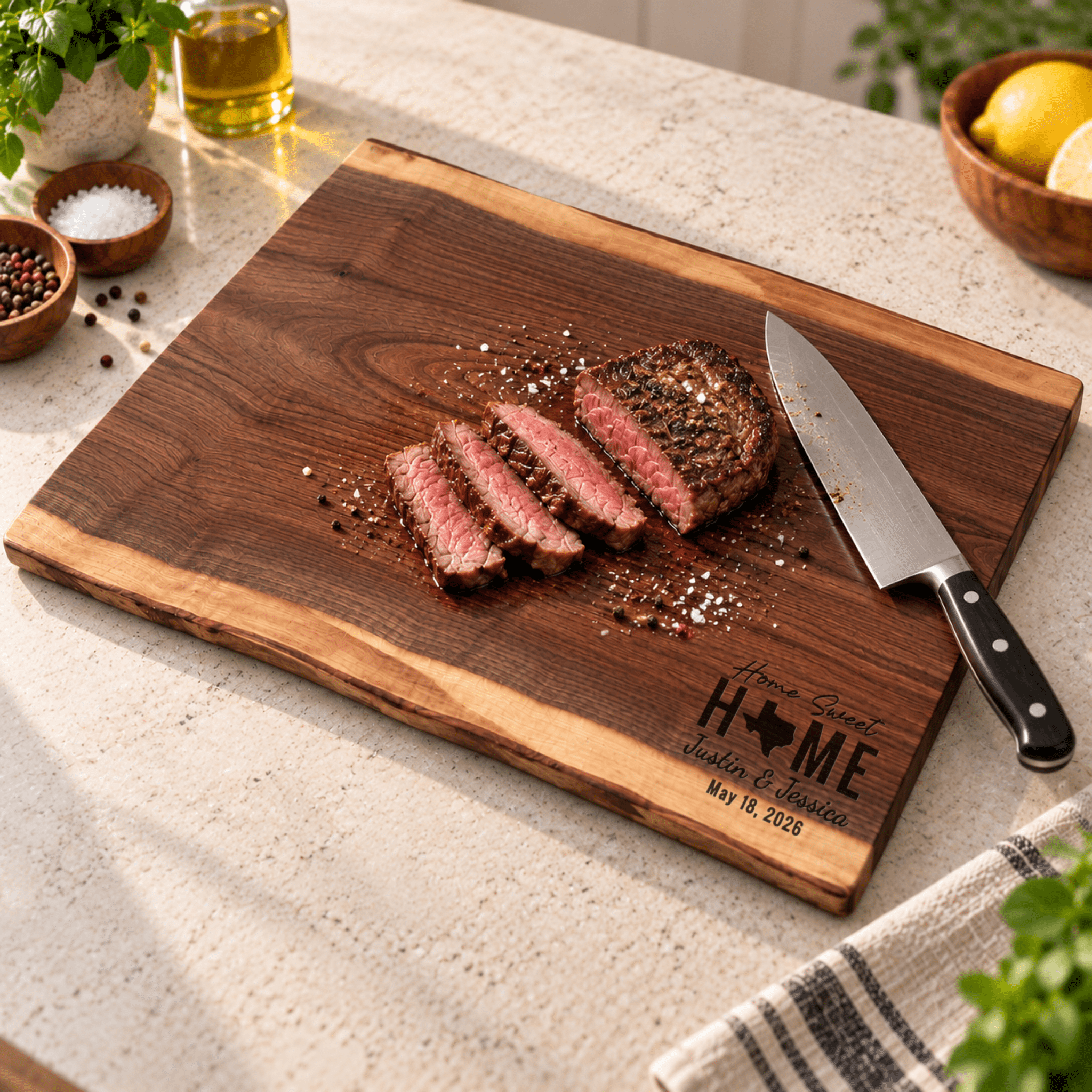 Personalized Realtor Closing Gift, Custom Engraved Black Walnut Cutting Board, Real Estate Client Gift, New Home Housewarming Keepsake - Apparel & Accessories - Aylev