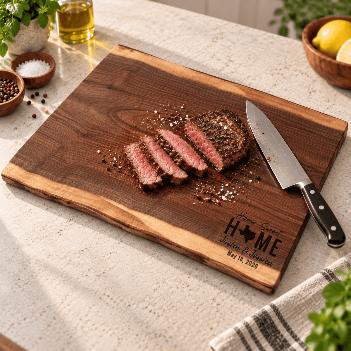 Personalized Realtor Closing Gift, Custom Engraved Black Walnut Cutting Board, Real Estate Client Gift, New Home Housewarming Keepsake - Apparel & Accessories - Aylev
