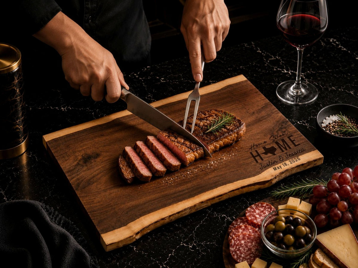 Personalized Realtor Closing Gift, Custom Engraved Black Walnut Cutting Board, Real Estate Client Gift, New Home Housewarming Keepsake - Apparel & Accessories - Aylev