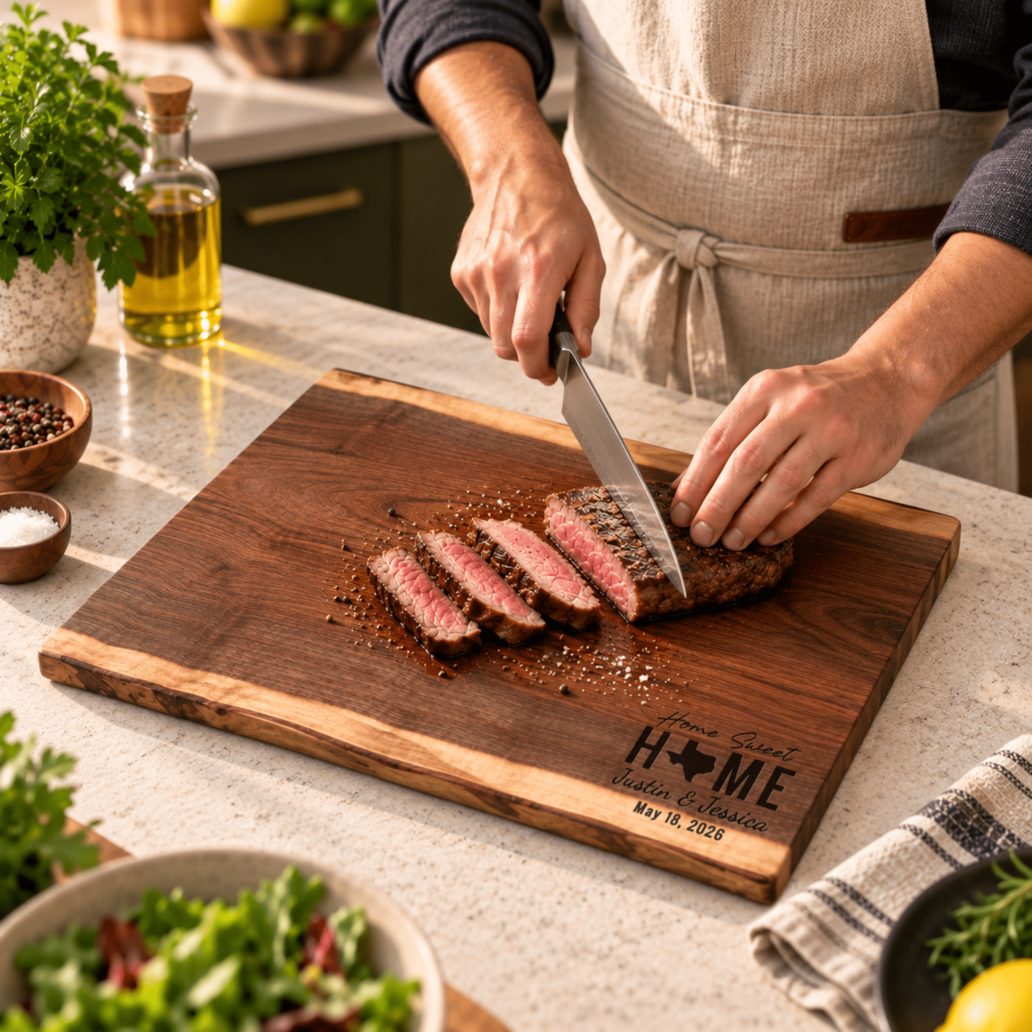 Personalized Realtor Closing Gift, Custom Engraved Black Walnut Cutting Board, Real Estate Client Gift, New Home Housewarming Keepsake - Apparel & Accessories - Aylev