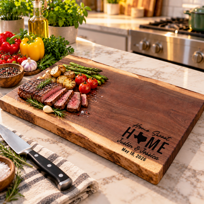 Personalized Realtor Closing Gift, Custom Engraved Black Walnut Cutting Board, Real Estate Client Gift, New Home Housewarming Keepsake - Apparel & Accessories - Aylev
