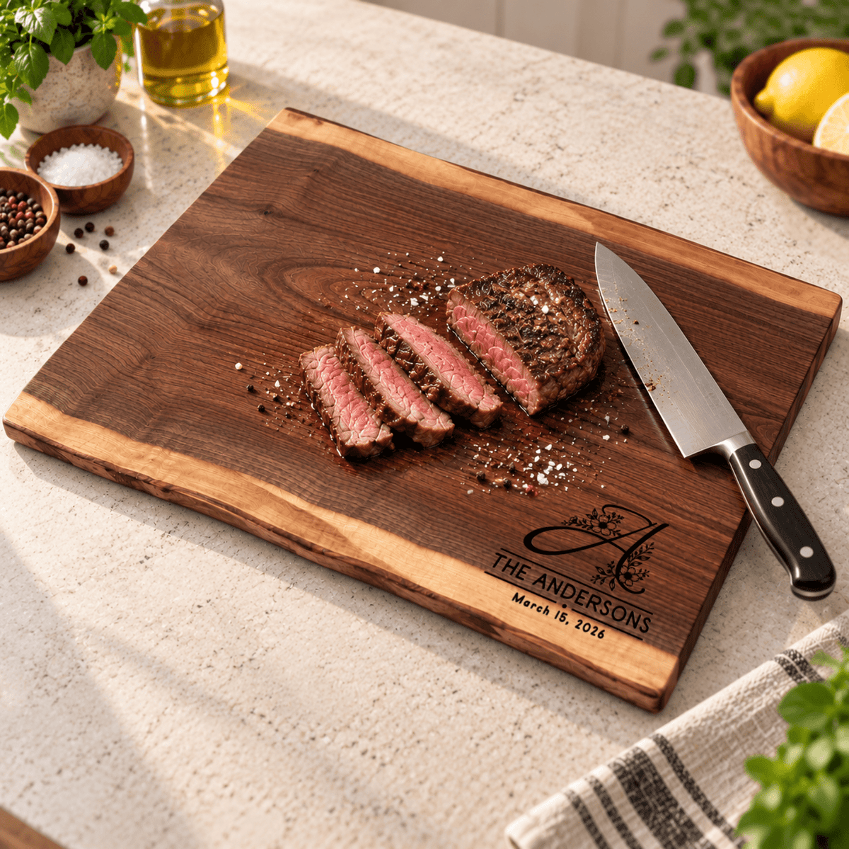 Personalized Realtor Closing Gift, Custom Engraved Black Walnut Cutting Board, Real Estate Client Gift, New Home Housewarming Keepsake - Apparel & Accessories - Aylev
